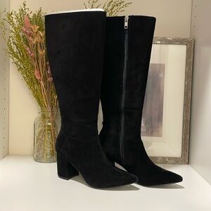 Steve Madden Nieve Black Suede Knee Boots Size 6